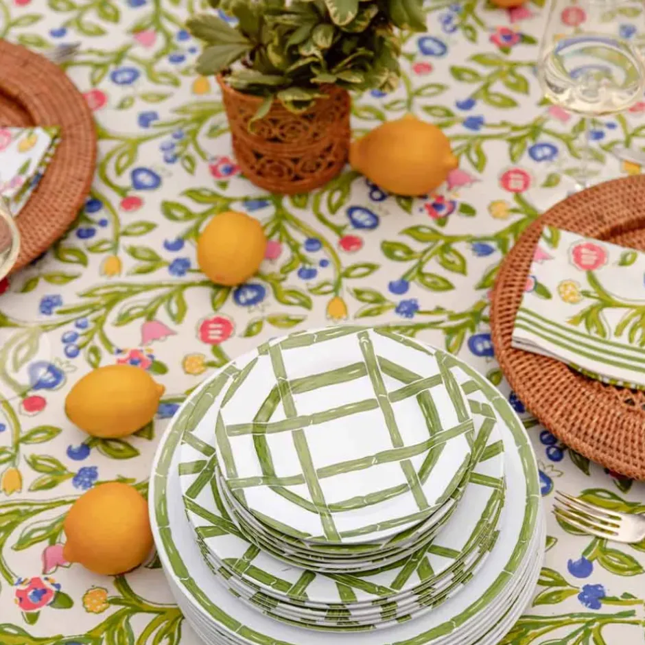 Pomegranate Inc Green Bamboo Melamine Luncheon Plate | Set of 6^ Dinnerware