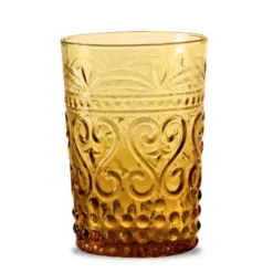 Pomegranate Inc Hand Crafted in Italy| Modern Pressed Juice Glass-Amber^ Glassware & Barware
