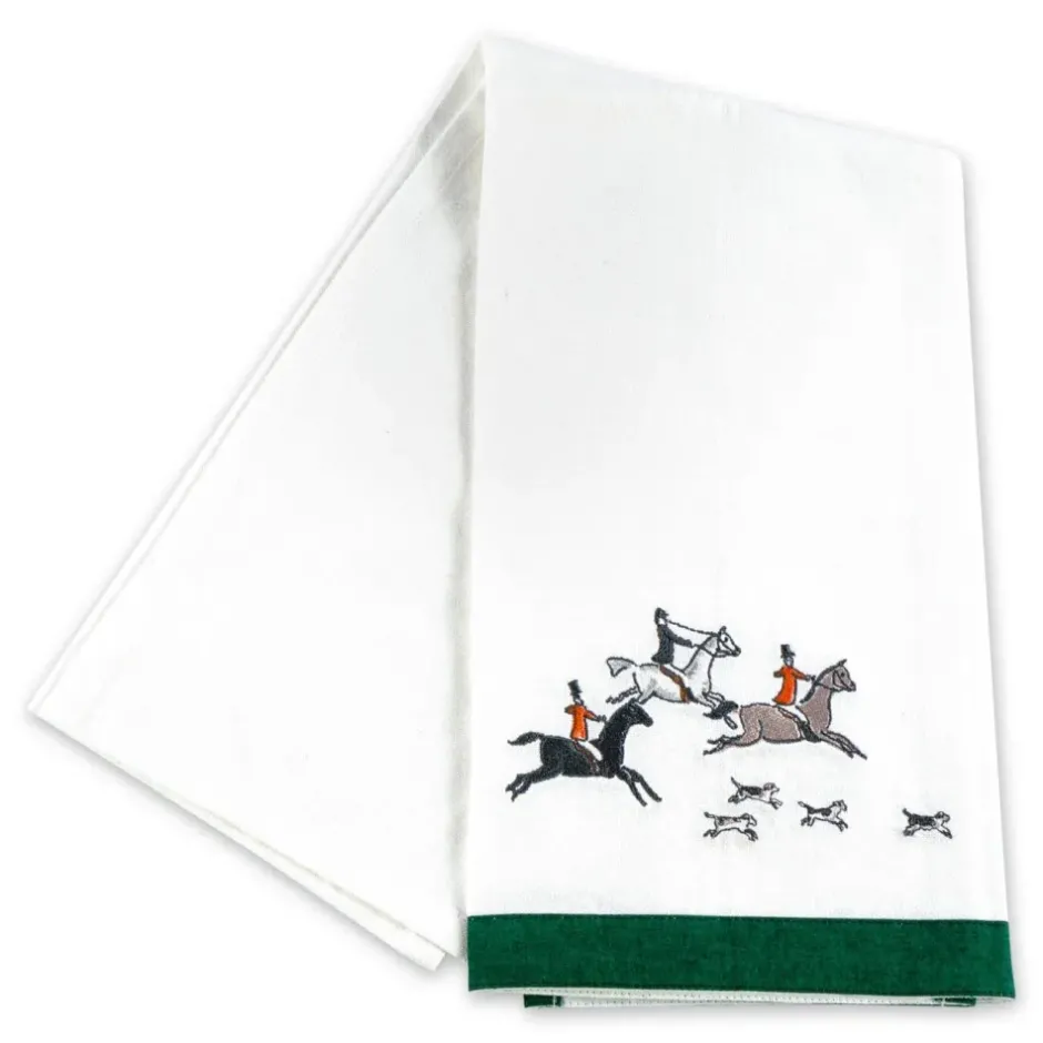 Pomegranate Inc Hunt Scene Embroidered Horse and Rider Tea Towels^ Tea Towels