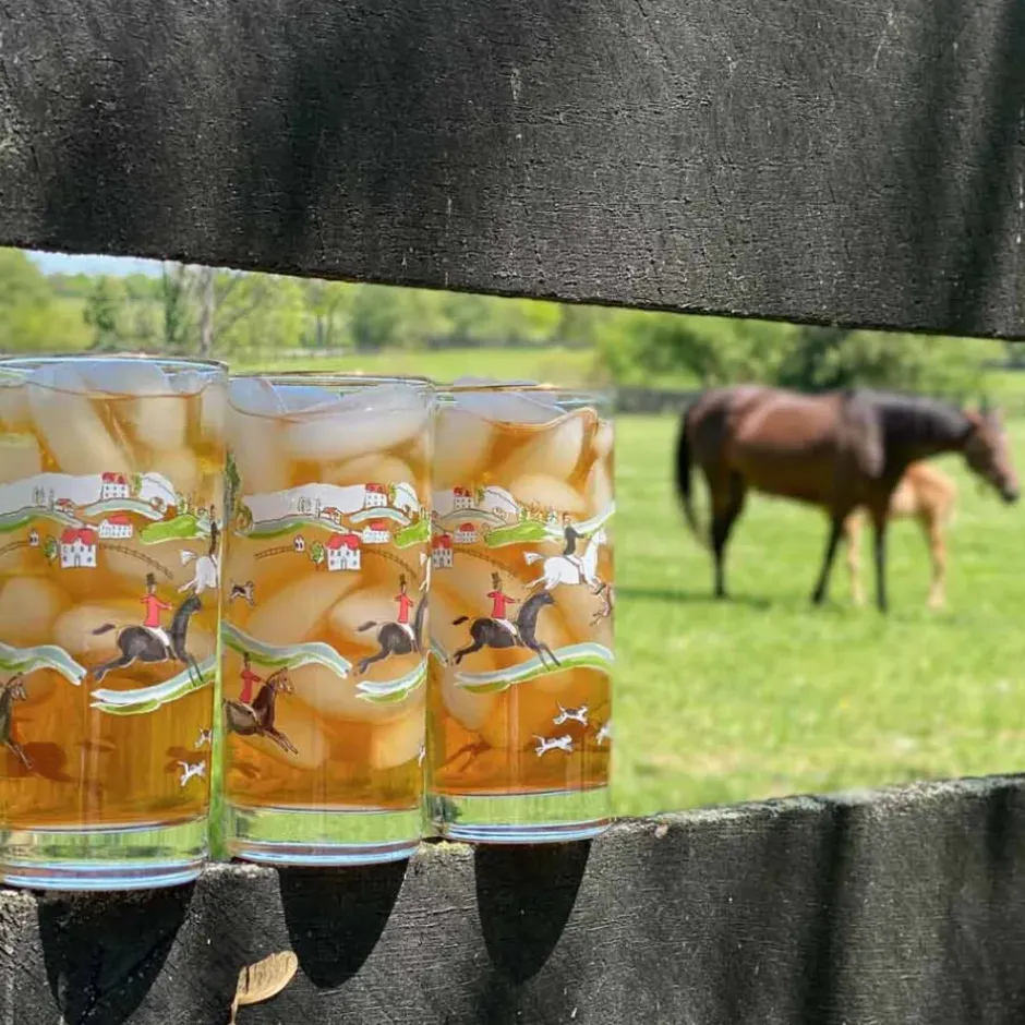 Pomegranate Inc Hunt Scene Highball Glass | Set 4^ Glassware & Barware