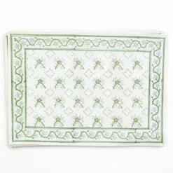 Pomegranate Inc India Hicks Cuban Flower Blue & Green Placemats^ Printed Placemats