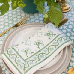 Pomegranate Inc India Hicks Cuban Flower Blue & Green Napkins^ Napkins