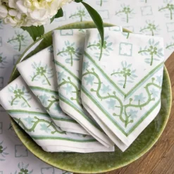 Pomegranate Inc India Hicks Cuban Flower Blue & Green Napkins^ Napkins