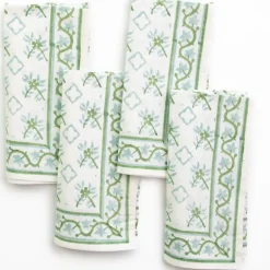 Pomegranate Inc India Hicks Cuban Flower Blue & Green Napkins^ Napkins