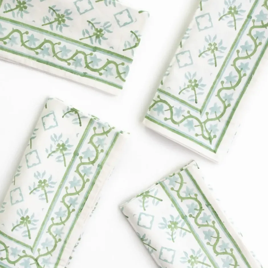 Pomegranate Inc India Hicks Cuban Flower Blue & Green Napkins^ Napkins