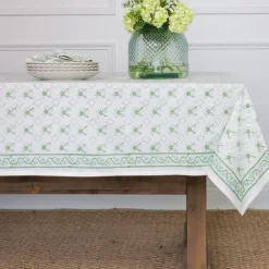 Pomegranate Inc India Hicks Cuban Flower Blue & Green Tablecloth^ Tablecloths