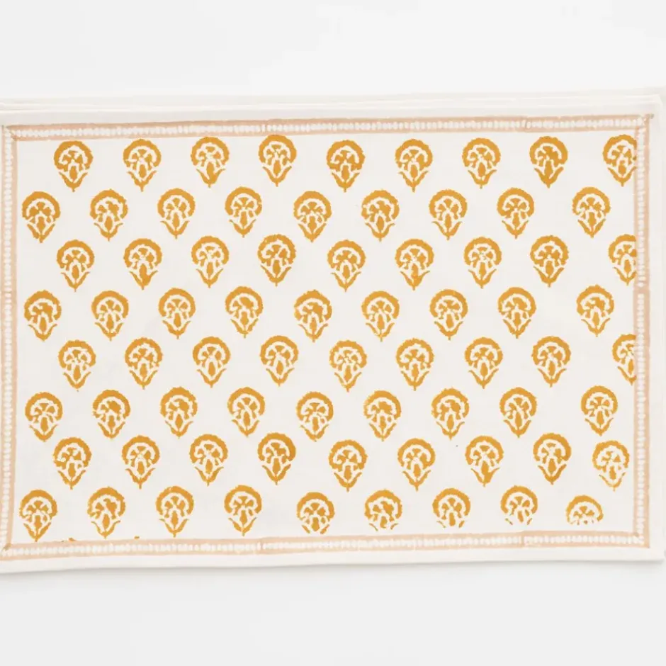Pomegranate Inc India Hicks Home Carnation Golden Placemat | Set of 4^ Printed Placemats