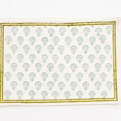 Pomegranate Inc India Hicks Home Carnation Seafoam Placemat | Set of 4^ Printed Placemats