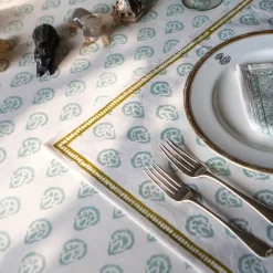 Pomegranate Inc India Hicks Home Carnation Seafoam Placemat | Set of 4^ Printed Placemats