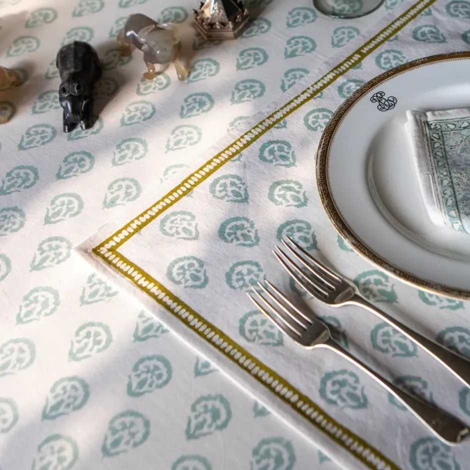 Pomegranate Inc India Hicks Home Carnation Seafoam Placemat | Set of 4^ Printed Placemats
