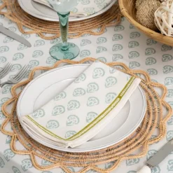 Pomegranate Inc India Hicks Home Carnation Seafoam Napkin | Set of 4^ Napkins