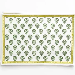 Pomegranate Inc India Hicks Home Carnation Hunter Green Placemat | Set of 4^ Printed Placemats