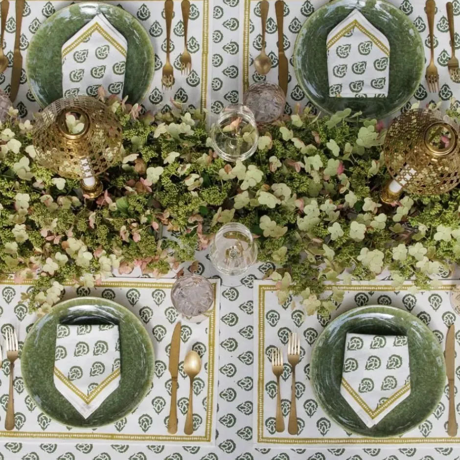 Pomegranate Inc India Hicks Home Carnation Hunter Green Placemat | Set of 4^ Printed Placemats