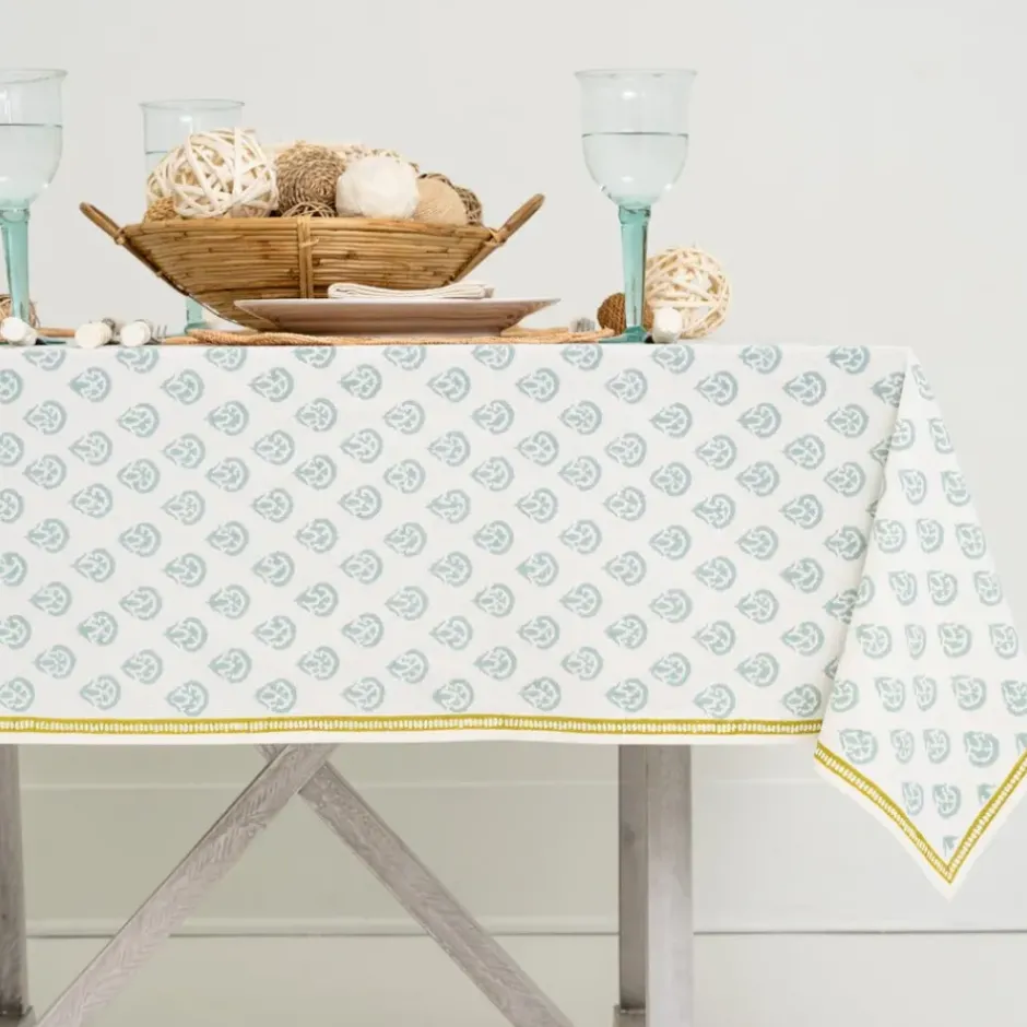 Pomegranate Inc India Hicks Home Carnation Seafoam Tablecloth^ Tablecloths