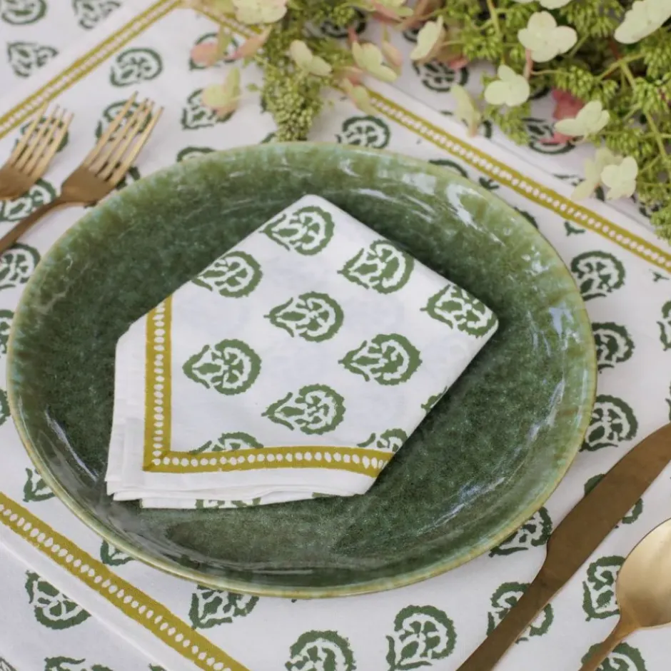Pomegranate Inc India Hicks Home Carnation Hunter Green Napkin | Set of 4^ Napkins