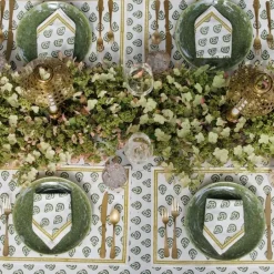Pomegranate Inc India Hicks Home Carnation Hunter Green Napkin | Set of 4^ Napkins