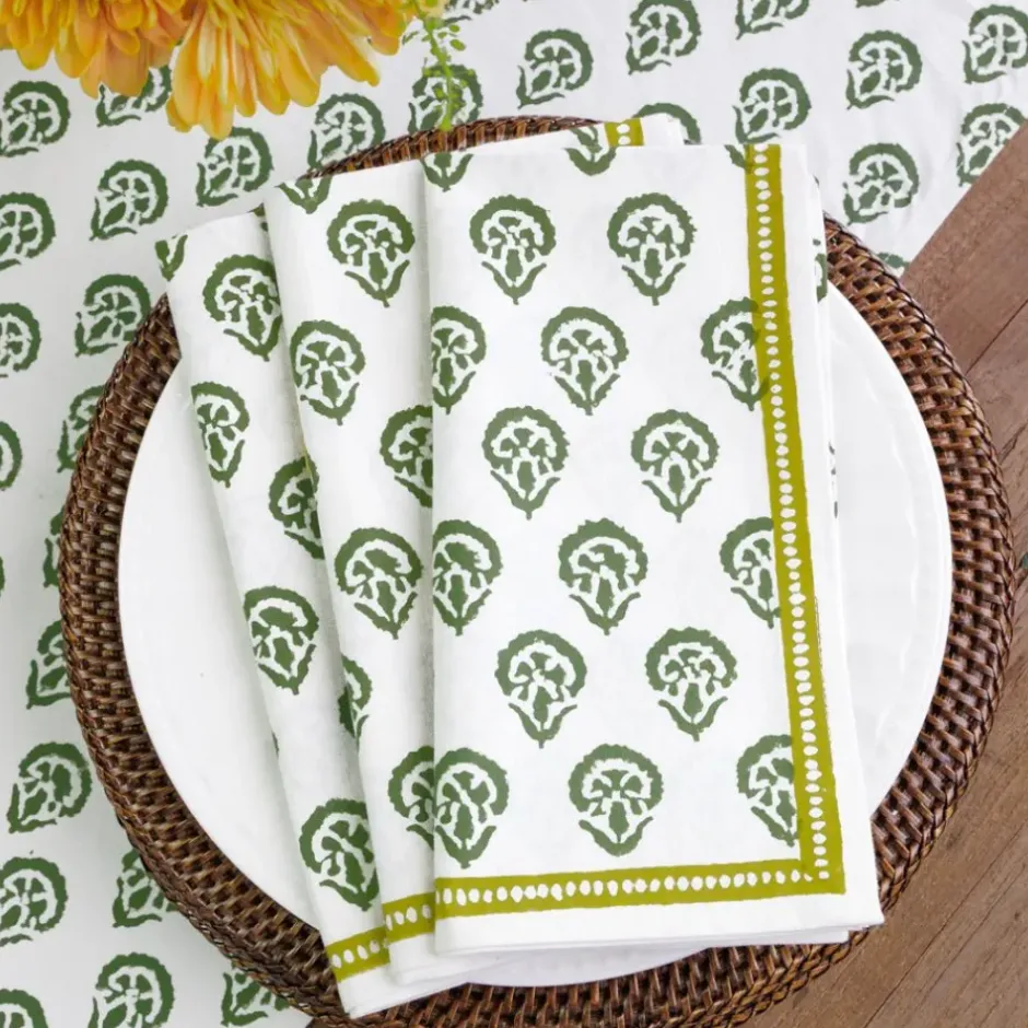 Pomegranate Inc India Hicks Home Carnation Hunter Green Napkin | Set of 4^ Napkins