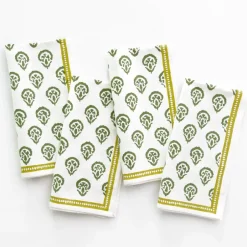 Pomegranate Inc India Hicks Home Carnation Hunter Green Napkin | Set of 4^ Napkins