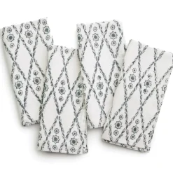 Pomegranate Inc India Hicks Home Diamond Blue Napkins | Set of 4^ Napkins