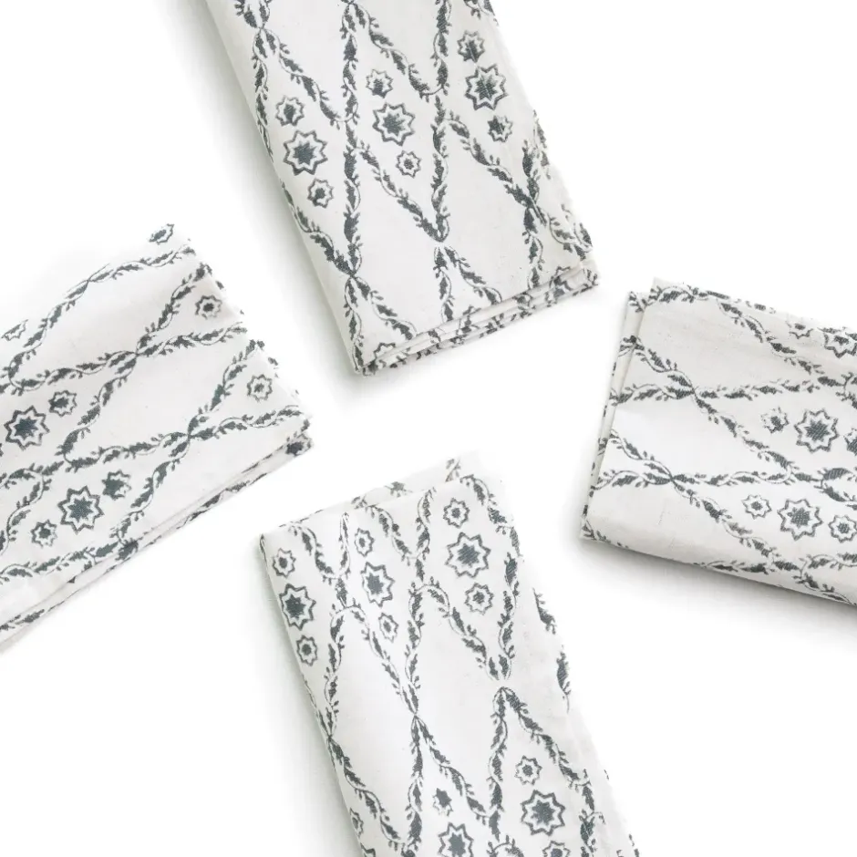 Pomegranate Inc India Hicks Home Diamond Blue Napkins | Set of 4^ Napkins