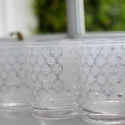 Pomegranate Inc India Hicks Home Frosted Cuban Cross Bourbon Glass | Set of 4^ Glassware & Barware