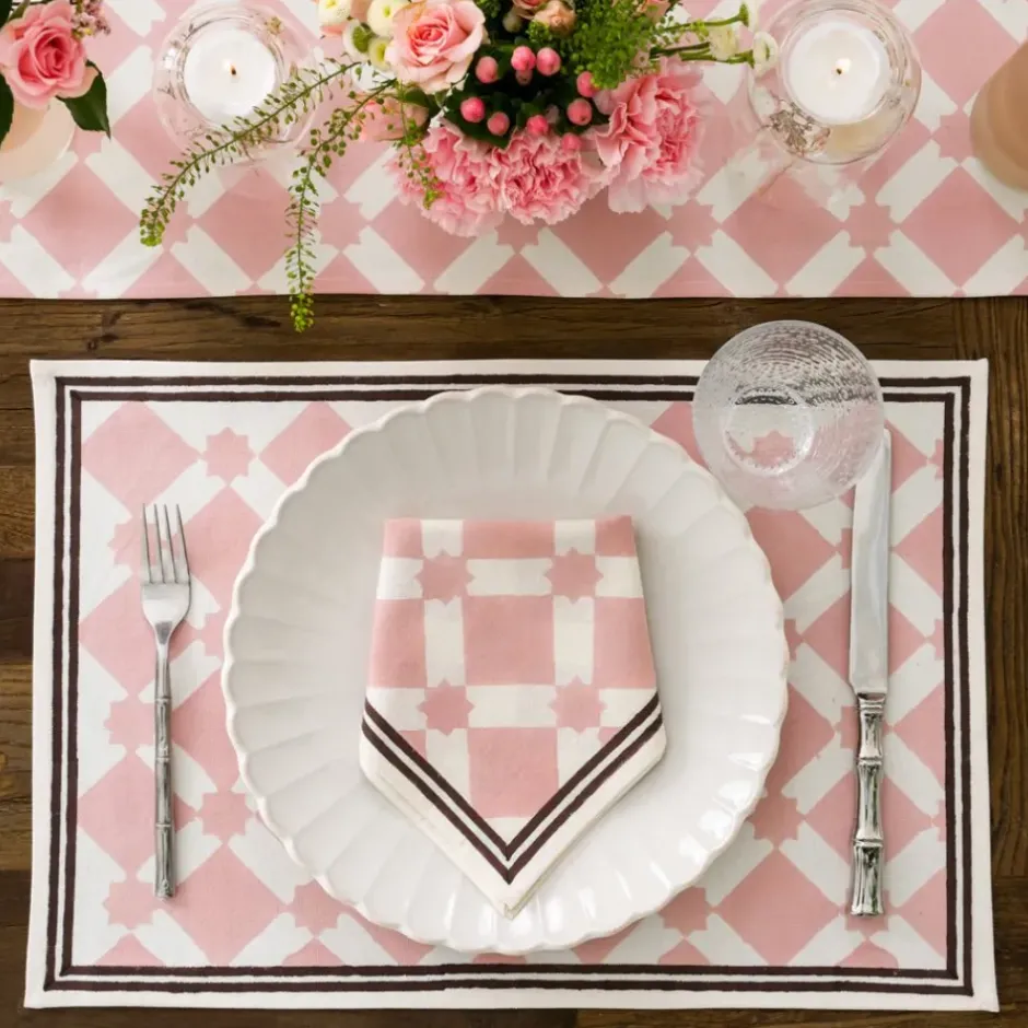 Pomegranate Inc India Hicks Home Latticework Blush Placemat | Set of 4^ Printed Placemats