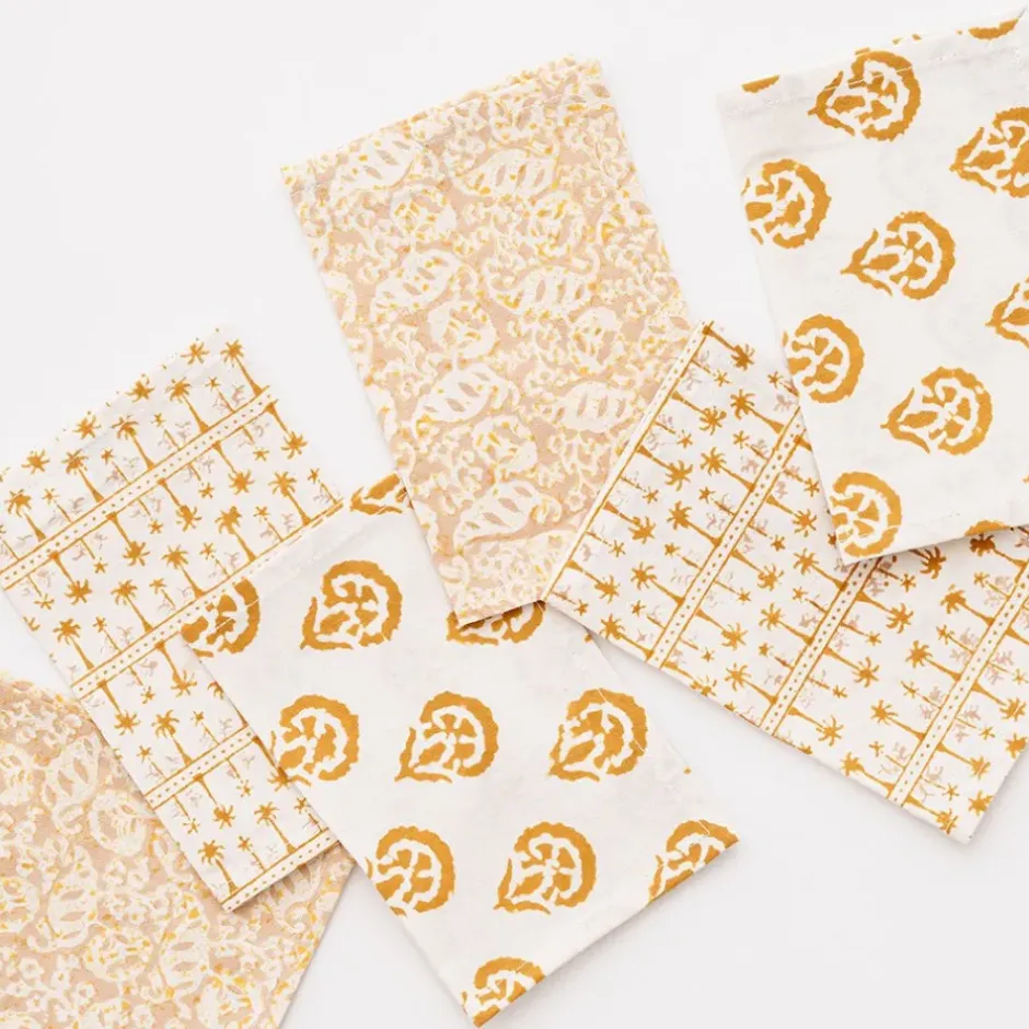 Pomegranate Inc India Hicks Home Multi Golden Cocktail Napkin | Set of 6^ Cocktail Napkins
