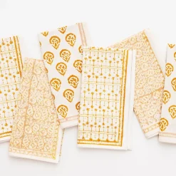 Pomegranate Inc India Hicks Home Multi Golden Napkins | Set of 6^ Napkins