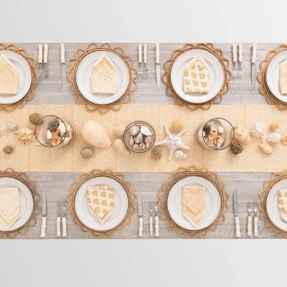 Pomegranate Inc India Hicks Home Multi Golden Napkins | Set of 6^ Napkins