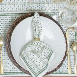 Pomegranate Inc India Hicks Home Palm Avenue Hunter Green Napkin | Set of 4^ Napkins