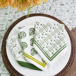 Pomegranate Inc India Hicks Home Palm Avenue Hunter Green Napkin | Set of 4^ Napkins