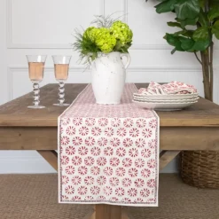 Pomegranate Inc India Hicks Home Sea Biscuit Red Table Runner^ Table Runners