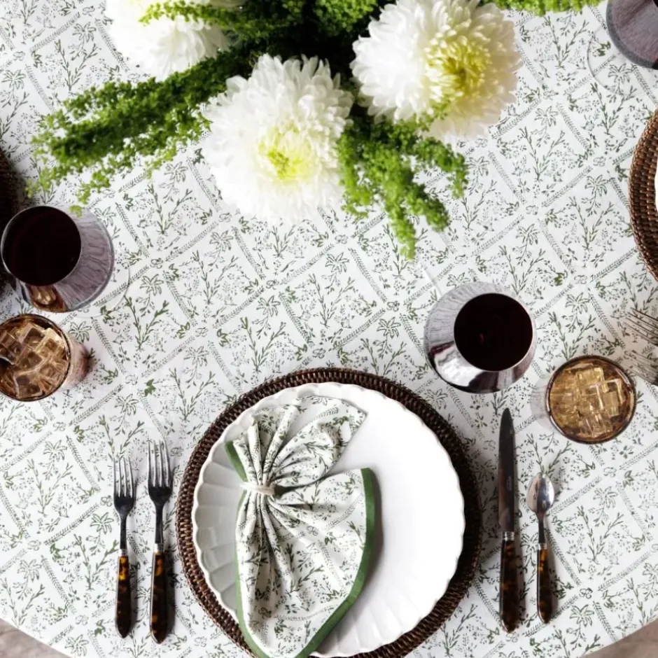 Pomegranate Inc India Hicks Home Sea Ferns & Domino Hunter Green Tablecloth^ Tablecloths