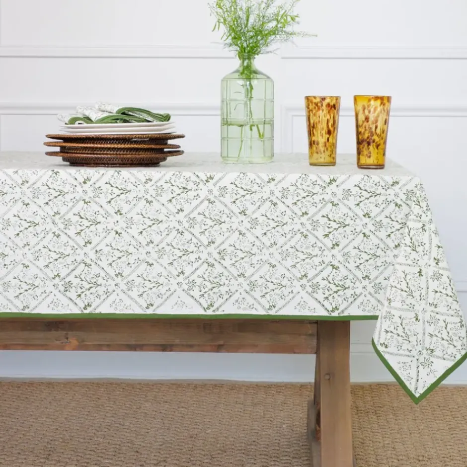 Pomegranate Inc India Hicks Home Sea Ferns & Domino Hunter Green Tablecloth^ Tablecloths
