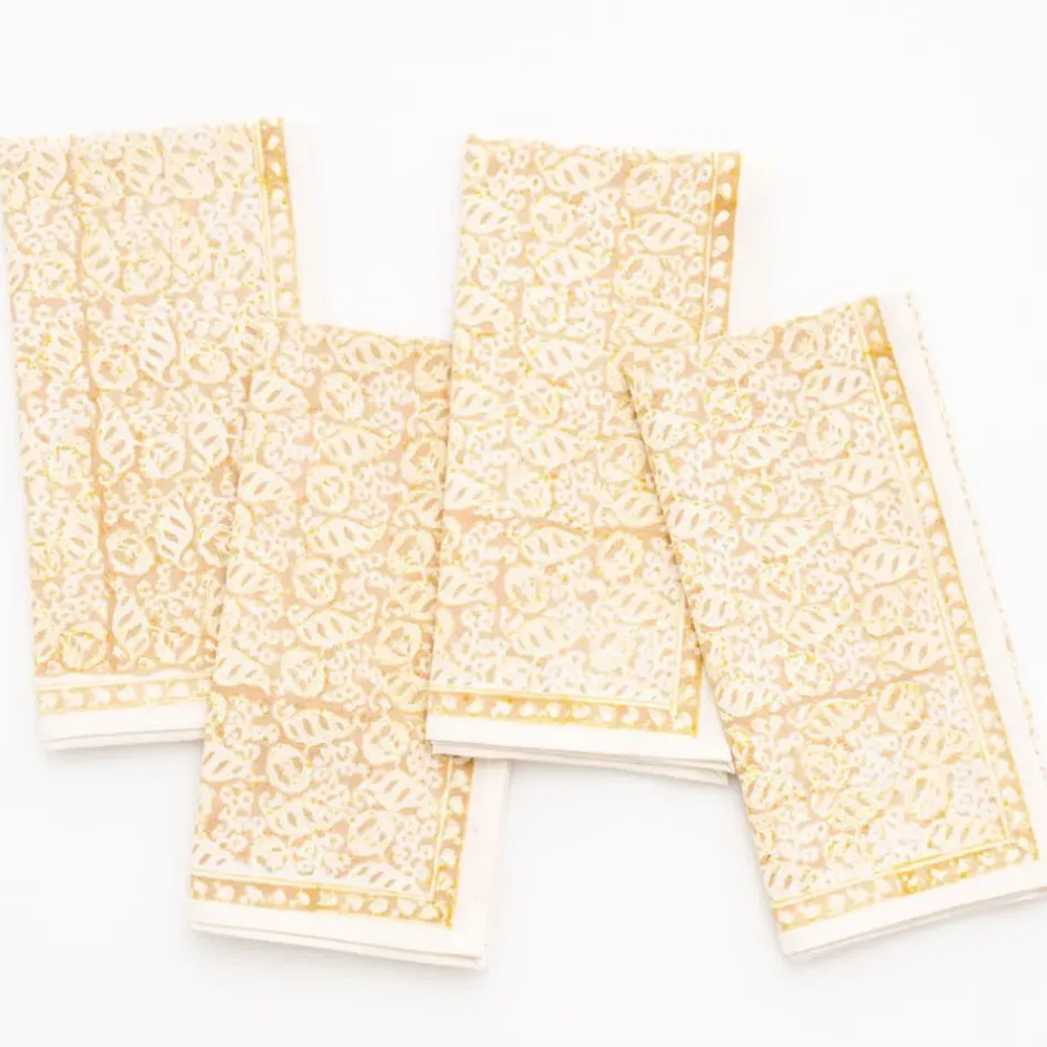 Pomegranate Inc India Hicks Home Seashell Golden Napkin | Set of 4^ Napkins