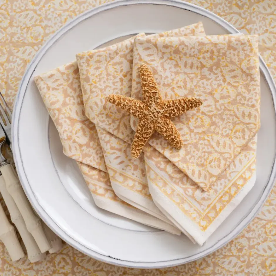 Pomegranate Inc India Hicks Home Seashell Golden Napkin | Set of 4^ Napkins