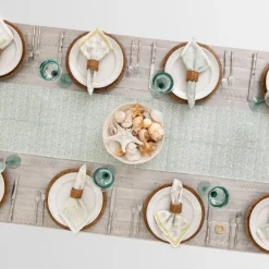 Pomegranate Inc India Hicks Home Seashell Seafoam Table Runner^ Table Runners