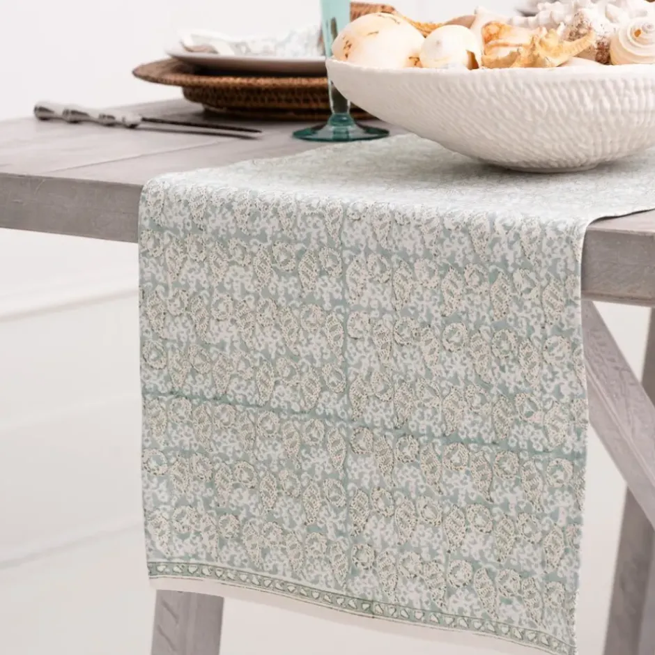 Pomegranate Inc India Hicks Home Seashell Seafoam Table Runner^ Table Runners