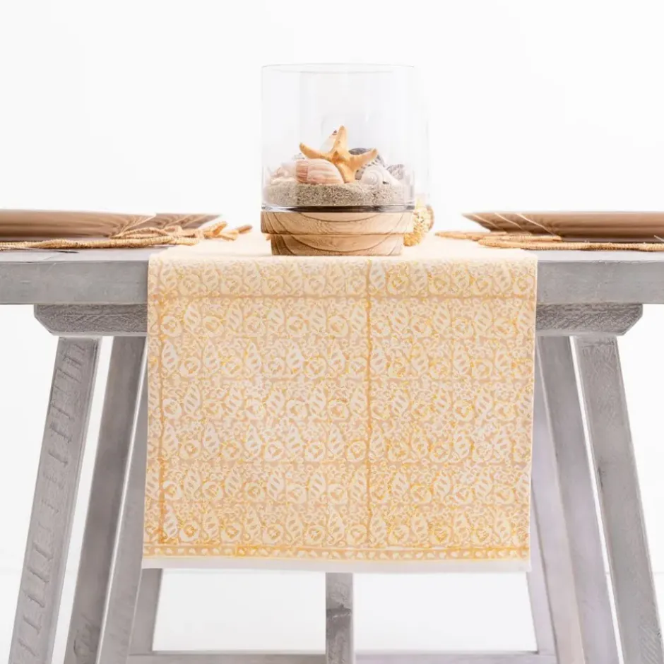 Pomegranate Inc India Hicks Home Seashell Golden Table Runner^ Table Runners