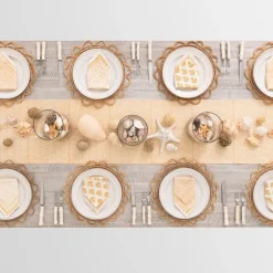 Pomegranate Inc India Hicks Home Seashell Golden Table Runner^ Table Runners