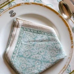 Pomegranate Inc India Hicks Home Seashell Seafoam Napkin | Set of 4^ Napkins
