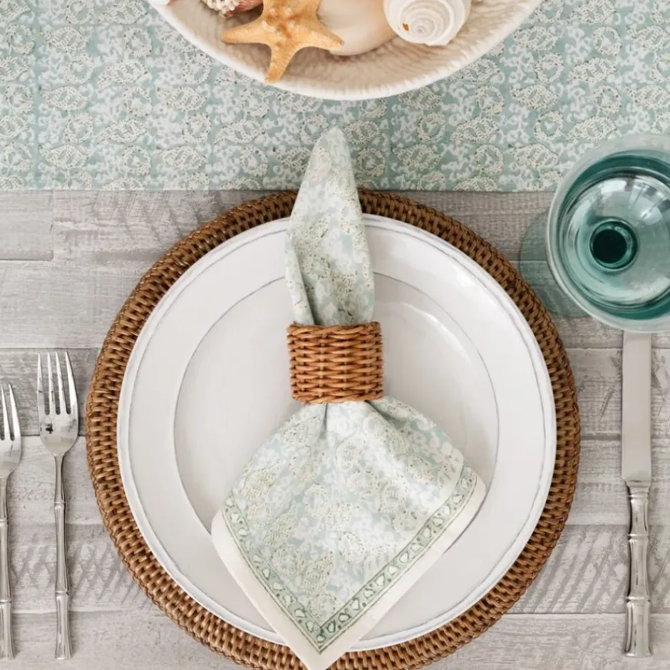 Pomegranate Inc India Hicks Home Seashell Seafoam Napkin | Set of 4^ Napkins
