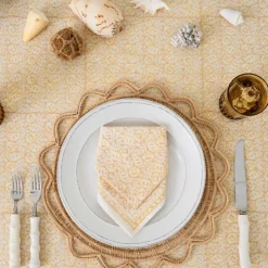 Pomegranate Inc India Hicks Home Seashell Golden Tablecloth^ Tablecloths
