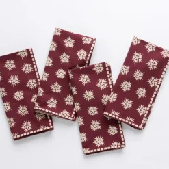 Pomegranate Inc India Hicks Home Sparks Oxblood Napkin | Set of 4^ Napkins