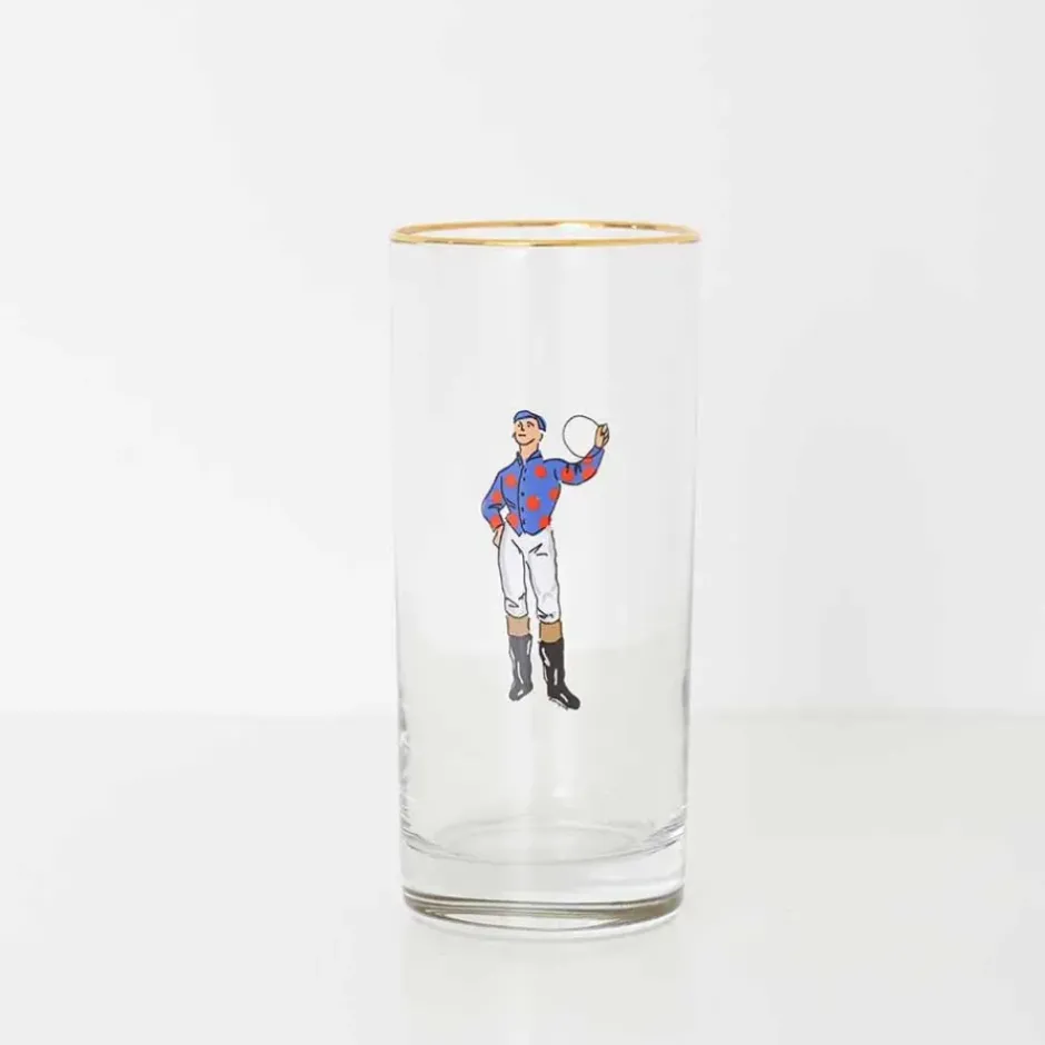 Pomegranate Inc Jockeys Drinking Glasses Mixed Set of 4^ Glassware & Barware