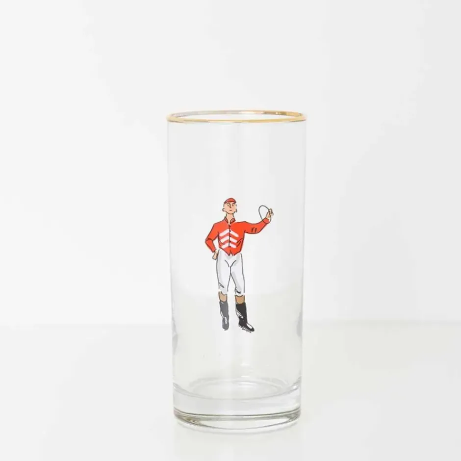 Pomegranate Inc Jockeys Drinking Glasses Mixed Set of 4^ Glassware & Barware