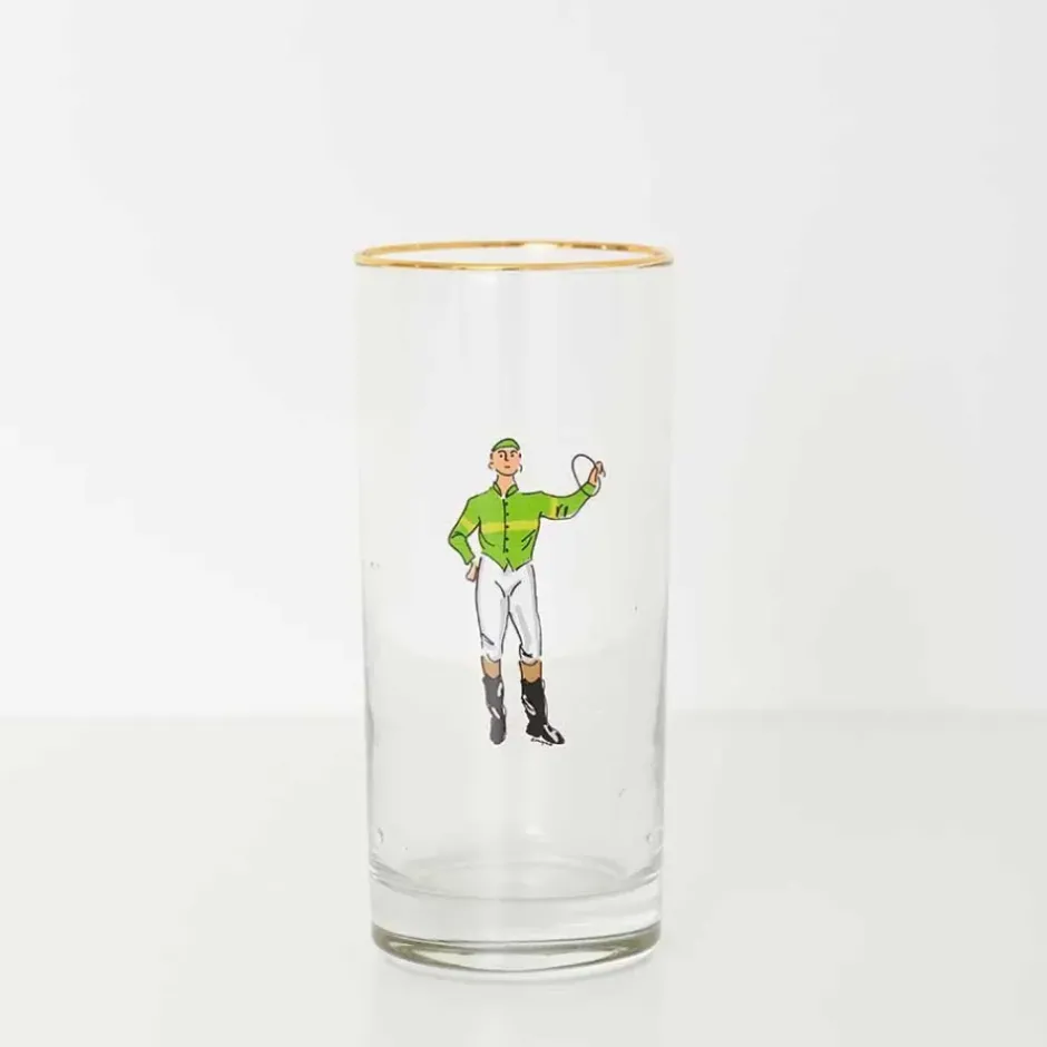 Pomegranate Inc Jockeys Drinking Glasses Mixed Set of 4^ Glassware & Barware