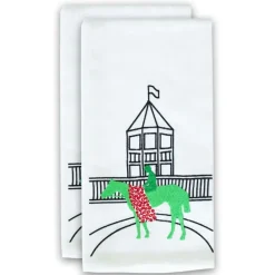 Pomegranate Inc Kentucky Derby Winner's Circle Embroidered Tea Towels^ Tea Towels