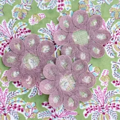 Pomegranate Inc Lavender Woven Doodles Coaster | Set of 4^ Woven Placemats