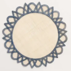 Pomegranate Inc Light blue natural fiber placemats | Set 4^ Woven Placemats